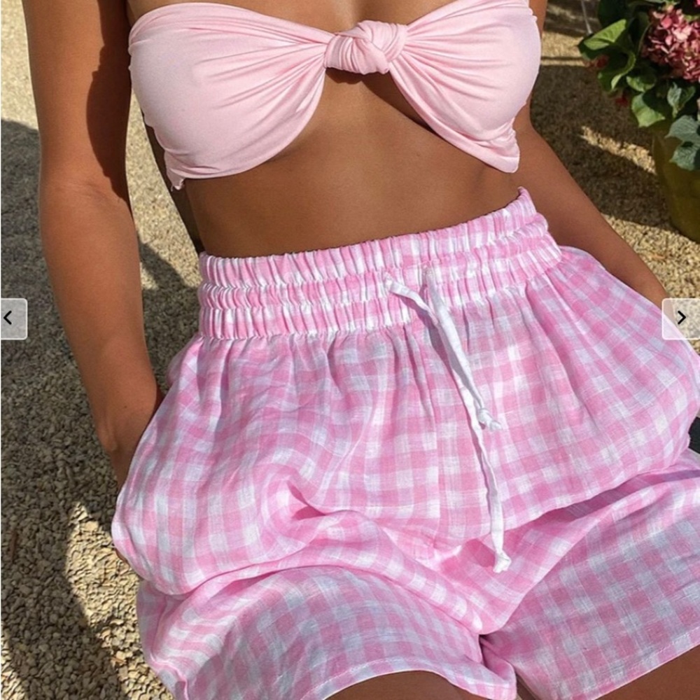 Pink Lou High Waist Shorts by Frankie’s Bikinis